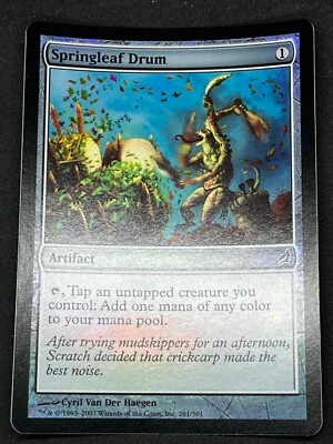 Magic the Gathering MTG Springleaf Drum Artifact Lorwyn Common Foil - Image 1 of 2
