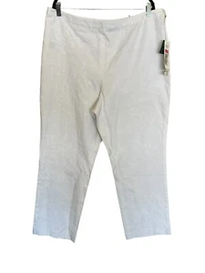 Lauren Ralph Lauren Womens Pants Size 18W White Embroidered Straight Cotton Flat - Picture 1 of 5