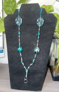 Abzeichen Ausweis Halter Schlüsselband aus Glas, Swarovski Kristall Perlen 34" - Bild 1 von 6