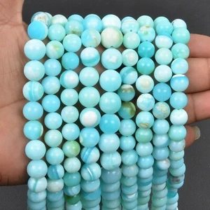 Natural Peruvian Opal 13 Inch Strand 9-10 MM Gemstone Beads Smooth Round Shape - Picture 1 of 5