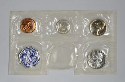 1959 US Mint Proof Coins 1C 5C 10C 25C in Mint Cellophane - Image 1 of 3