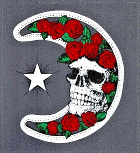 Vintage Grateful Dead Decal Skeleton Roses Star & Half Moon Car Window Sticker - Picture 1 of 1