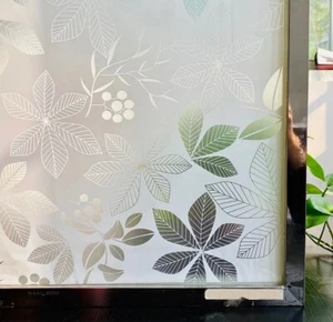 Pellicola adesiva privacy finestra modello Leave smerigliato opaco autoadesivo decalcomanie - Foto 1 di 10