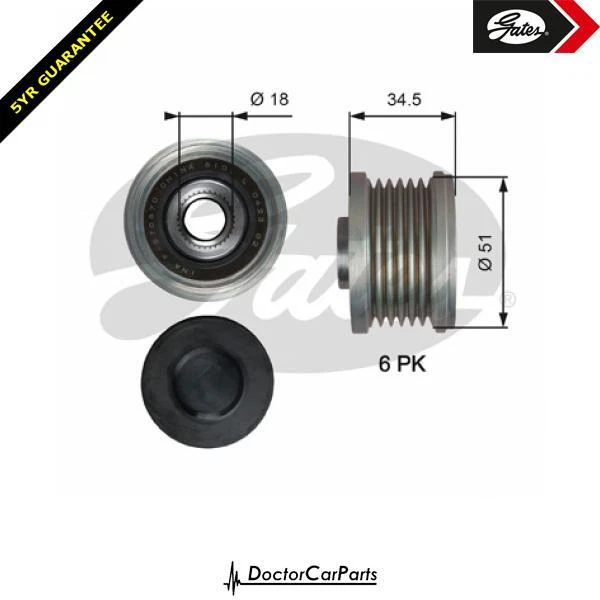 Alternator Pulley FOR MAZDA 2 DL 14->18 1.5 Diesel S5Y2 S5Y5 S5Y6 S5Y7 S5Y8 105 - Image 1 of 1