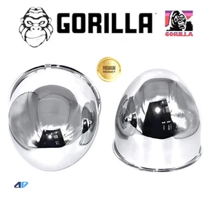 Set of 4 Gorilla Chrome Bullet Style Push Thru 4.25"OD Wheel Center Cap NEW$ - Picture 1 of 2