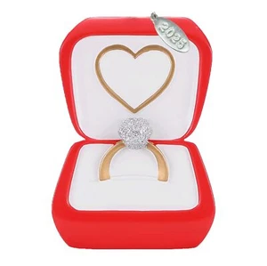 2025 Engagement Ornament Just Engaged Ornament - Diamond Ring - Easy to - Picture 1 of 8