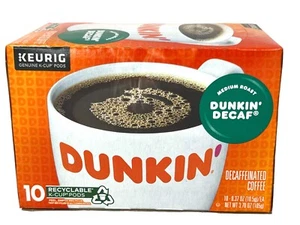 Dunkin Descafeinado Medio Tostado Mediano K Tazas Keurig 10 ct 3.7 OZ - Imagen 1 de 5