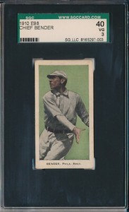 1910 E98 SET OF 30 - CHIEF BENDER - SGC 40 VG 3 (SVSC) - CENTERED!