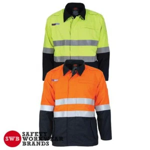 DNC Workwear Mens Inherent Flame Resistant PPE2 2 Tone Jacket Taped Uniform 3483 - Picture 1 of 3