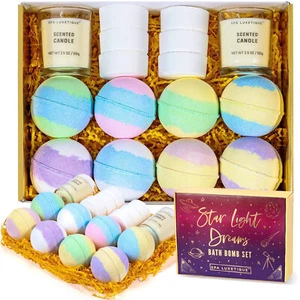 Home Spa Shower Bath Bubble Bomb Gift Set Essential Oils Handmade Fizzies - Picture 1 of 7