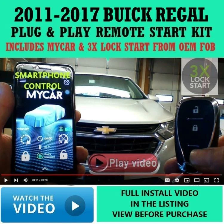 3X LOCK PLUG & PLAY ARRANQUE REMOTO LINKRLT3 APLICACIÓN BUICK REGAL 2011-2017 Foto 1 de 1