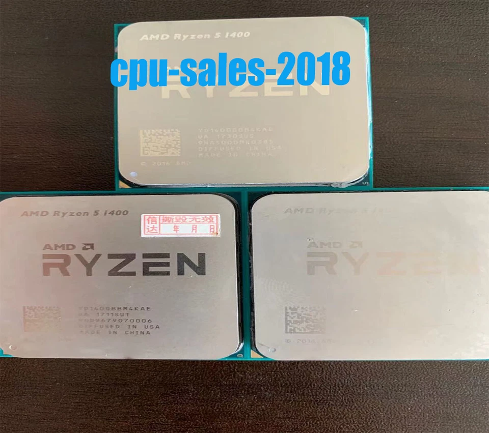 AMD Ryzen 5 1400 CPU 4 cores 8 threads 3.2 GHz l3-8mb interface am4 r5 1400 proc - Image 1 of 1