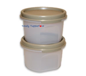 2 Tupperware #1 Round Modular Mates 7 oz. / Contenedores 200 ml Sellos de Avellana NUEVO - Imagen 1 de 2