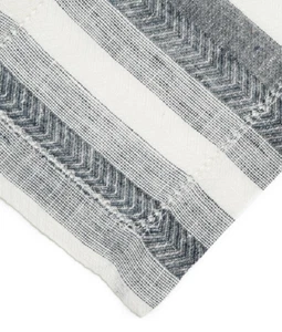 Sferra Ascot Cocktail Napkins Herringbone Stripe Woven Pure Linen 6x9" SET/2 New - Picture 1 of 19