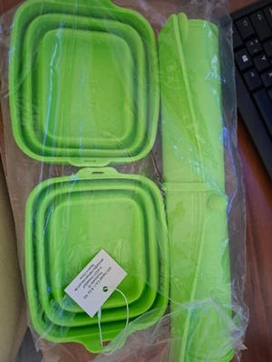 COOKS ESSENTIALS 2er-Set Schüsseln & Schneidebrett faltbar rollbar Silikon - Bild 1 von 4