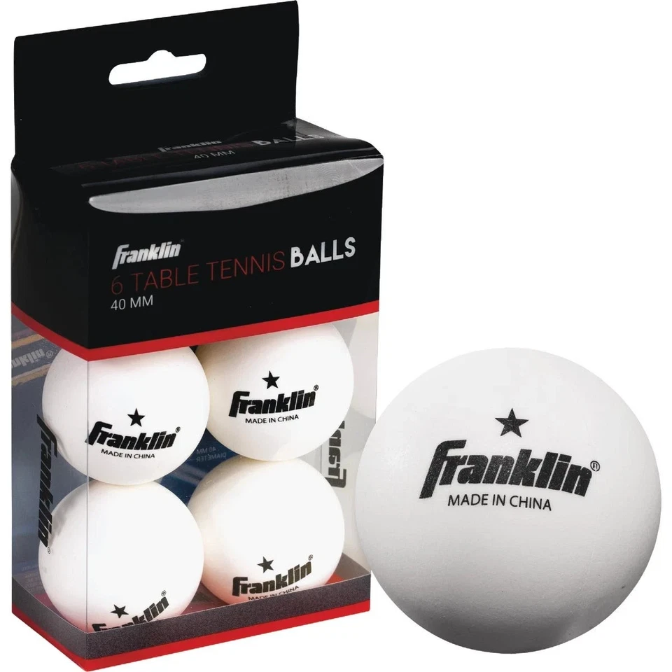 Franklin White Table Tennis Ball (6-Pack) Franklin 57113 025725430949 NEW - Image 1 of 1