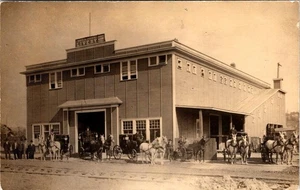 RPPC, Real Photo BOYD & BRO'S LIVERY, FEED & BOARDING STABLES ca1910's Postcard - Picture 1 of 2