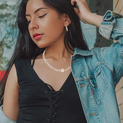  Collana con cristalli di quarzo trasparente, girocollo con perline, gioielli da - Immagine 1 di 4