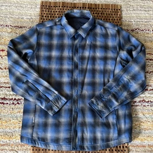 Icebreaker Merino Wool Insulated Shirt Jacket Blue Plaid Men's Size Large L - Picture 1 of 3