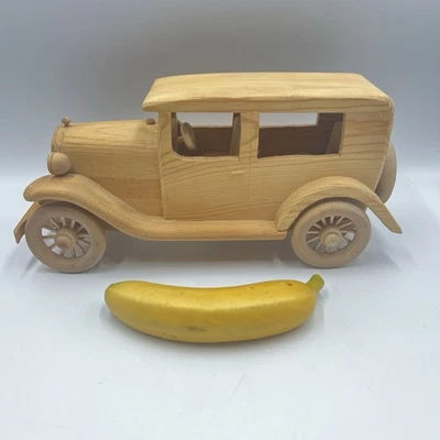 1929 Ford Model A Hand Crafted Wood Model Detailed Motor Car 13.5" Dell Sorenson - Image 1 of 4