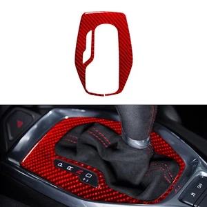 Red Carbon Fiber Central Gear Shift Frame Cover Trim For Chevrolet Camaro 16-18 - Bild 1 von 12