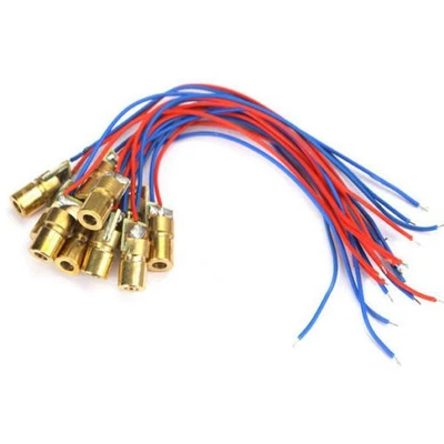 100 Stück 650 nm 6 mm 3 V 5 m W Laser Punkt Diode Modul Rot Kupfer Kopf Mini Pointer @ - Bild 1 von 3