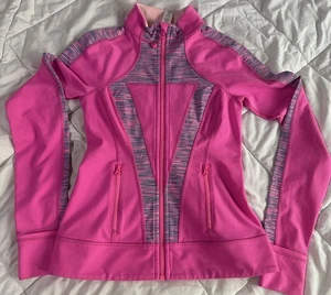 Ivivva by lululemon size 12 Girls Pink Athletic Full Zip Jacket Pockets - Picture 1 of 10