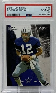 Roger Staubach PSA 10 - 2015 Topps Fire Portrait - Cowboys, Midshipmen, Artistry - Picture 1 of 8