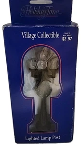 Weihnachtsdorf beleuchtete Lampe Pfostenkranz Weihnachtszeit Vintage Neu in OVP - Bild 1 von 6