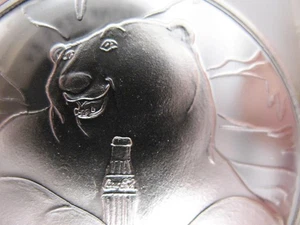 1995 RARE CLASSIC COKE, COCA COLA # PROOF POLAR BEAR COIN 1-OZ SILVER.999+GOLD - Picture 1 of 10