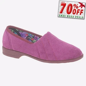 Sleepers Audrey Damen Freizeit Zum Reinschlüpfen Komfort Premium Hausschuhe Lila - Picture 1 of 1