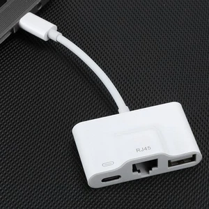Ethernet Adapters USB Rechargeable TypeC External Wired Networking Card For C CB - Afbeelding 1 van 16