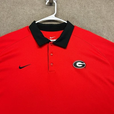 Georgia Bulldogs Nike Dri-Fit Polo Shirt Men's 2XL Red Black Short Sleeve - Image 1 of 4