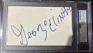 GEORGE CLINTON SIGNED INDEX CARD ENCAPSULATED PSA JUST SING FLASH LIGHT - Picture 1 of 3
