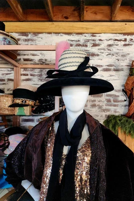 Shellie McDowell Bee Skep Black And white Embellished Church Hat - Image 1 of 4