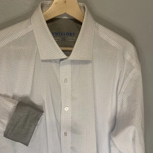 Camisa Twillory Performance Hombre 17.5 34-35 Manga Larga Azul Cuadros Ajuste Tradicional - Imagen 1 de 15