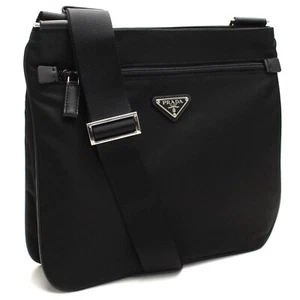 Prada Tessuto Saffiano Black Messenger Bag Cross Body NEW - Picture 1 of 14