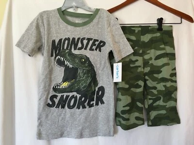 New Carter's Boys Dinosaur Pajama set Snug Fit Shorts Green many sizes - Image 1 of 2