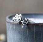 925 Sterling Silver Lucky Maneki Neko Fortune Cat Ring Womens Jewellery A3194