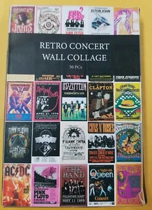 Vintage Retro Rock Concert Wall Collage Kit Aesthetic Room Music 50 Pieces 4x6 - Picture 1 of 2