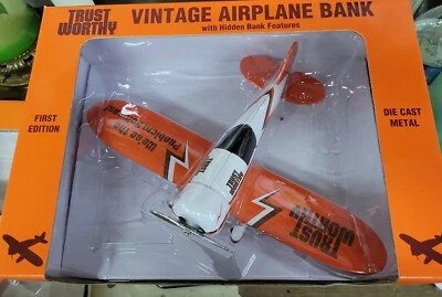 1929 TRAVEL AIR VINTAGE AIRPLANE BANK Ltd 1st Ed  TRUST WORTHY  1992 - Image 1 of 4