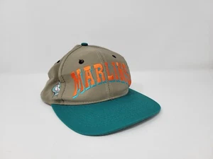 Cappello Snapback Twill Florida Marlins Berretto Baseball Tan Teal MLB Licenza Regolabile - Foto 1 di 11