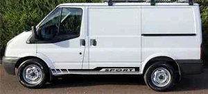 Ford Transit Mk6 Mk7 Side Stripes Vinyl Graphics Both Sides Any Year Decals - Picture 1 of 4