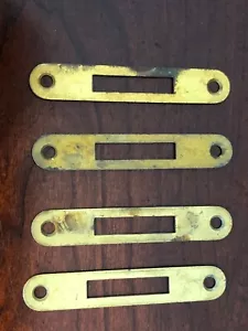 Lot of 4--Furniture or Chest Lock Strike Plate-Brass Plated Keepers - Picture 1 of 4