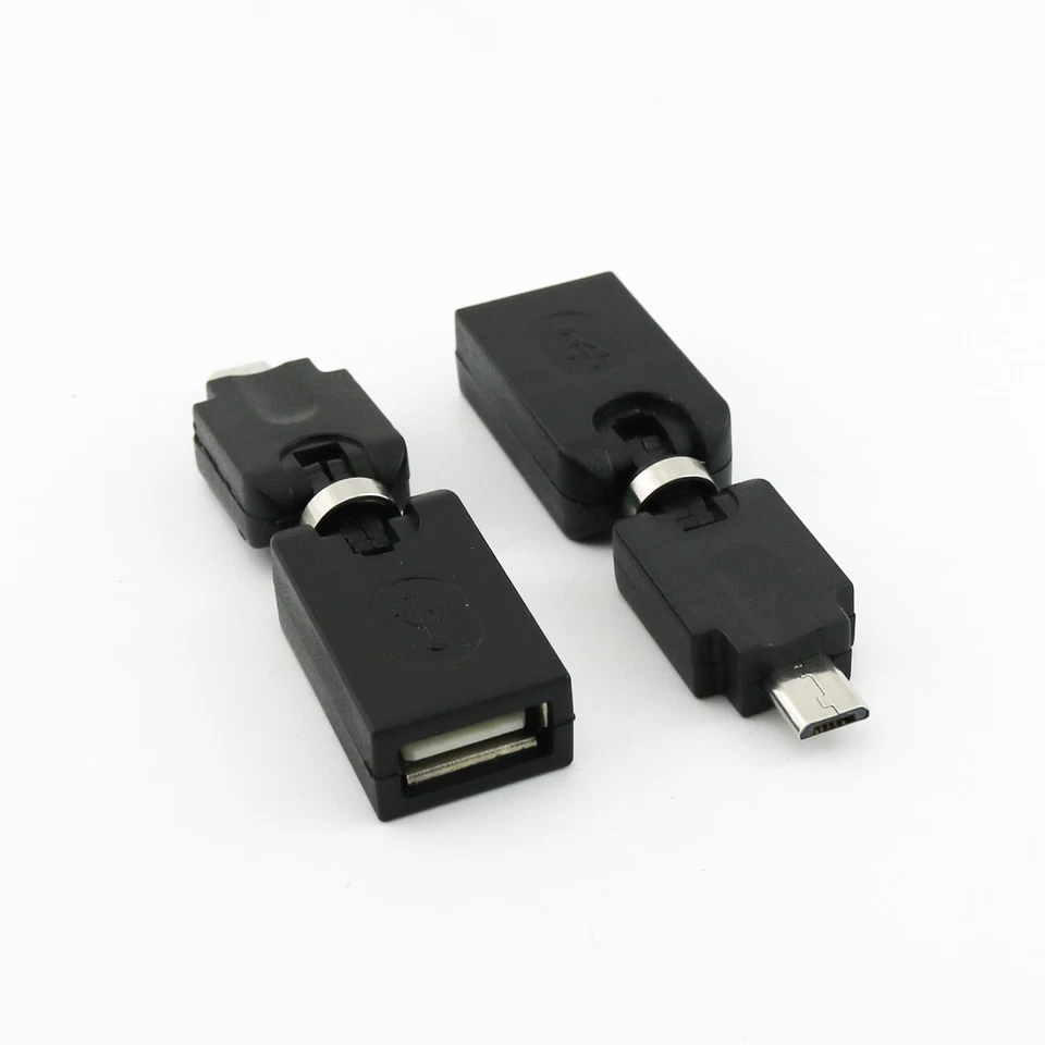 1x USB 2.0 A Female To Micro Male Plug 360 Degree Rotation Extension Adapter - Image 1 of 1