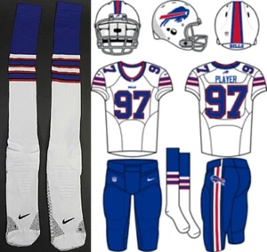 Buffalo Bills Nike Elite NFL Team Issued Throwback Men's LT Grip Socks USA Made - Picture 1 of 13