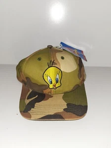 Vintage 1990s Camo Looney Tunes Tweety Pie Hat/cap - Picture 1 of 2