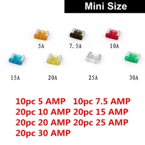 HOT 120Pcs MIX Car Mini Standard Blade Fuse 7.5 10 15 20 25 30 Amp ATM APM Sales - Picture 1 of 7