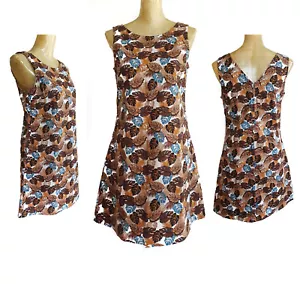 Princess Highway Jungle Shift Dress Chocolate Cotton Linen Blend Var Sizes NWT - Picture 1 of 12