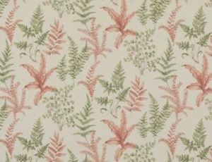 GP & J BAKER LIFESTYLE CURTAIN FABRIC DESIGN Ferndown 3.7 METRES GREEN/PINK - Picture 1 of 8